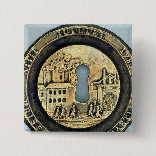 Lock depicting the Siege of the Bastille 15 Cm Square Badge