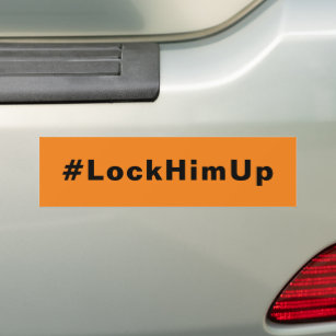 Lock him up #LockHimUp Black orange car Bumper Sticker