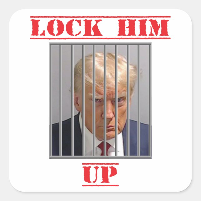 Lock Him Up Square Sticker (Front)