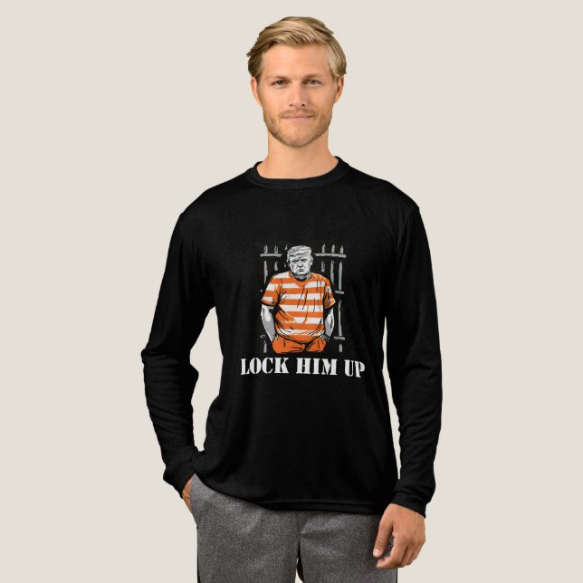 lock him up Tri-Blend shirt (Full Front)