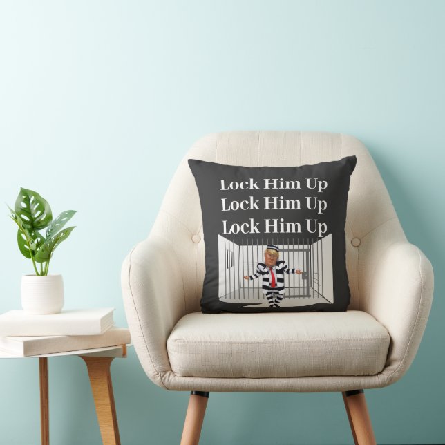 Lock Him Up Trump Throw Pillow (Chair)
