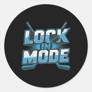 Lock In Mode Hockey  Classic Round Sticker