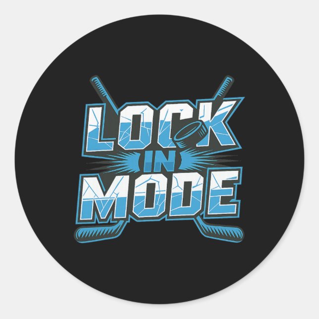 Lock In Mode Hockey  Classic Round Sticker (Front)