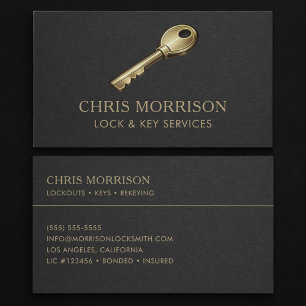 Lock & Key Services Professional Business Card
