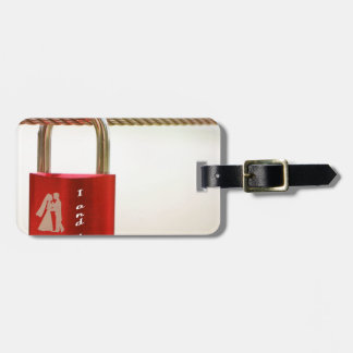 Lock of love luggage tag