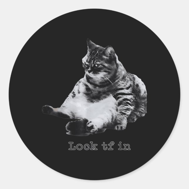 Lock TF in Cool Cat Classic Round Sticker (Front)