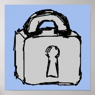 Lock. Top Secret or Confidential Icon. Poster