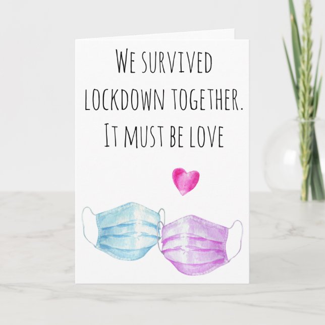 Lockdown We Survived Love  Quarantine Card (Front)