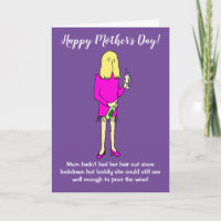 Lockdown Woman Drinking Wine Mother's Day