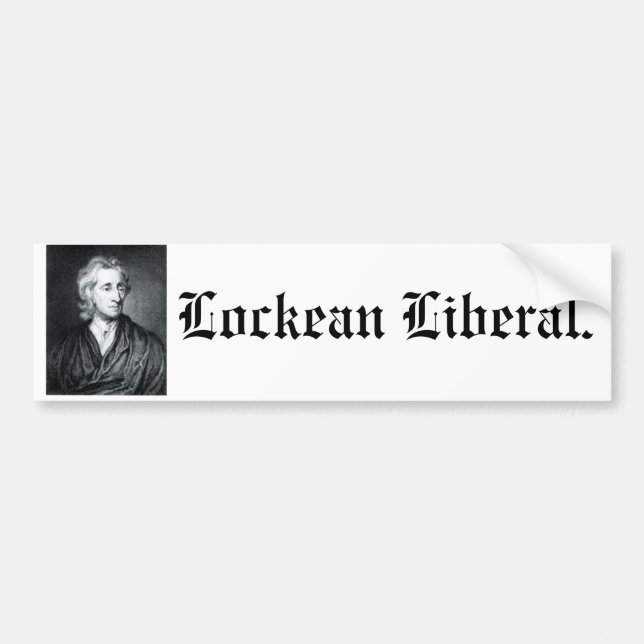 Lockean Liberal bumper sticker (Front)