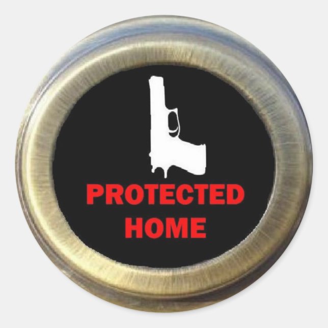 Locked and Loaded Home Security Classic Round Sticker (Front)