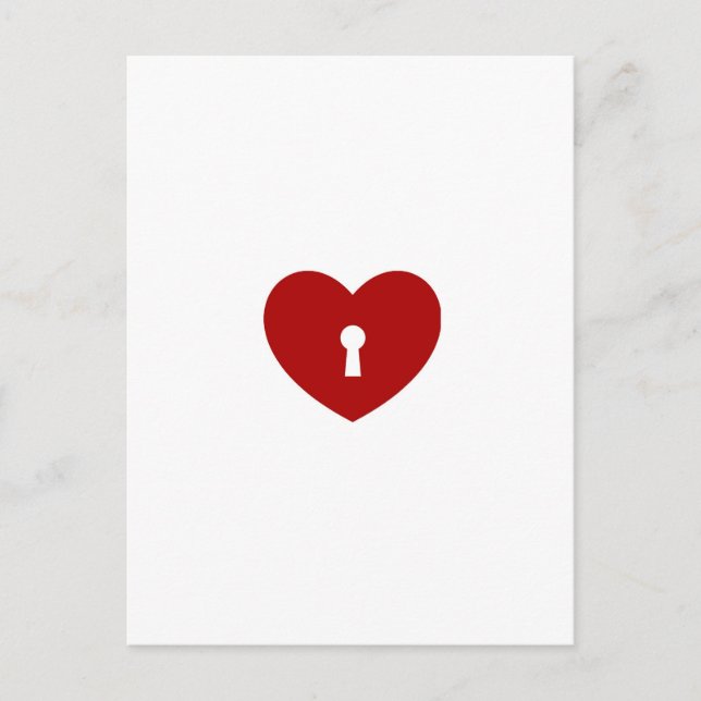 Locked heart design print fun true love pattern postcard (Front)