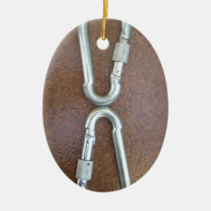 Locked In: Durable Steel Carabiner Lock Design Ceramic Tree Decoration