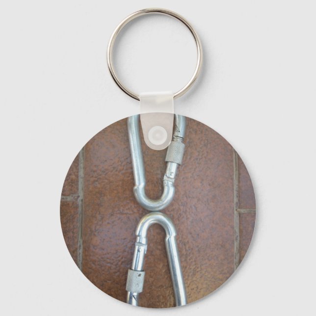 Locked In: Durable Steel Carabiner Lock Design Key Ring (Front)