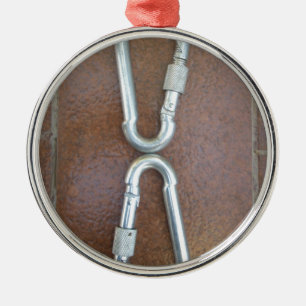 Locked In: Durable Steel Carabiner Lock Design Metal Tree Decoration