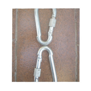 Locked In: Durable Steel Carabiner Lock Design Notepad