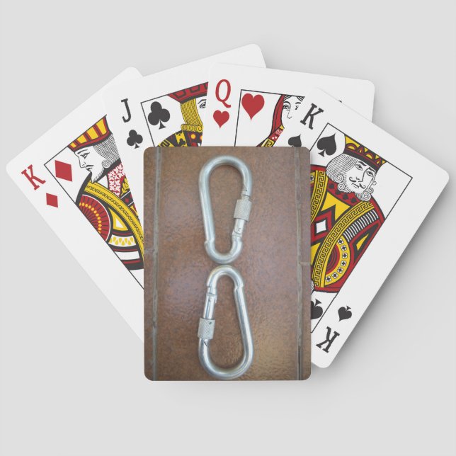 Locked In: Durable Steel Carabiner Lock Design Playing Cards (Back)