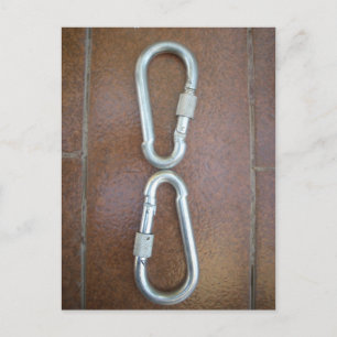 Locked In: Durable Steel Carabiner Lock Design Postcard
