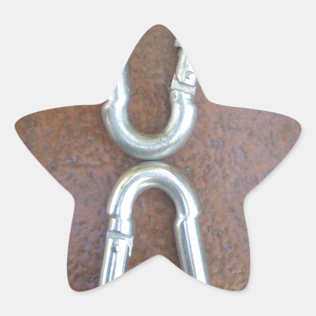 Locked In: Durable Steel Carabiner Lock Design Star Sticker (Front)