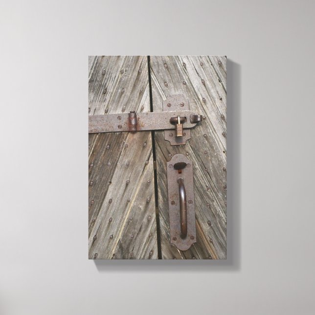 Locked Wooden Door Canvas Print (Front)
