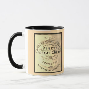Lockerbie Creamery Label Black Text Trim Mug