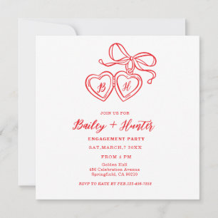 Locket Illustration Heart Locket Engagement Party Save The Date