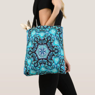 Locket in majestic blue brushed with burnt thread tote bag
