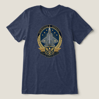 Lockheed Martin F-22 Raptor Fighter Jet Crest Tri-Blend Shirt