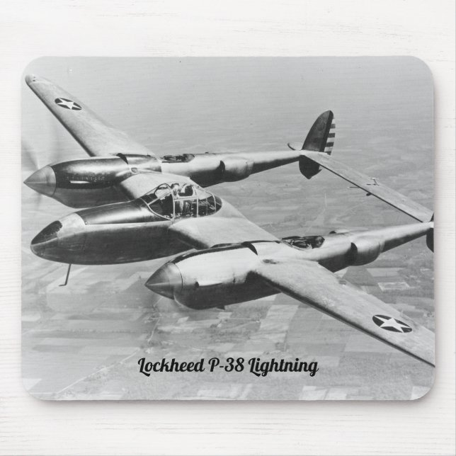 Lockheed P-38 Lightning aircraft photograph Mouse Pad (Front)