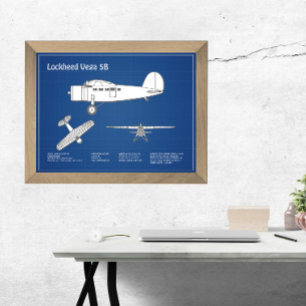 Lockheed Vega 5B - Aeroplane Plans ABD Photo Print