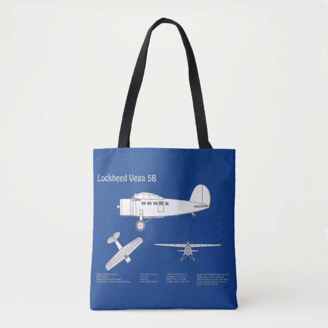 Lockheed Vega 5B - Aeroplane Plans ABD Tote Bag (Front)