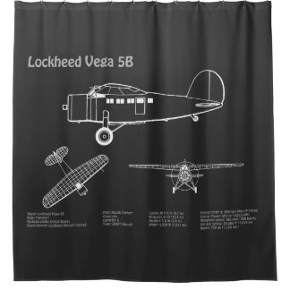 Lockheed Vega 5B - Aeroplane Plans PD Shower Curtain