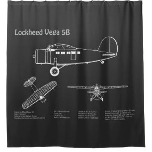 Lockheed Vega 5B - Airplane Plans PD Shower Curtain