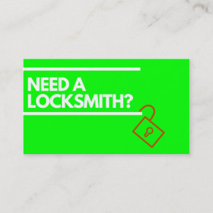 Locksmith Business Card Modern Bright Custom Text