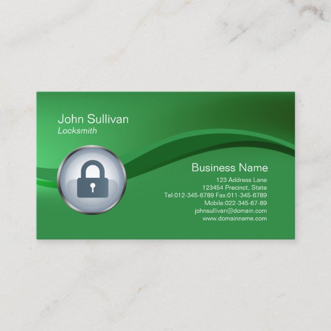 Locksmith Business Card Padlock Icon (Front)