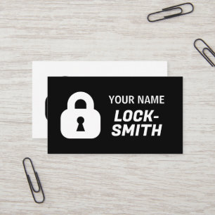 Locksmith Business Card template with padlock logo