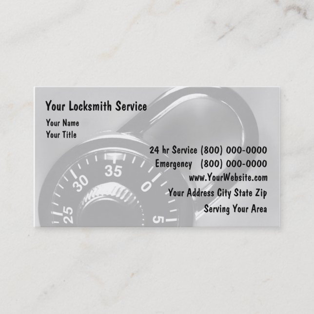 Locksmith Business Cards (Front)