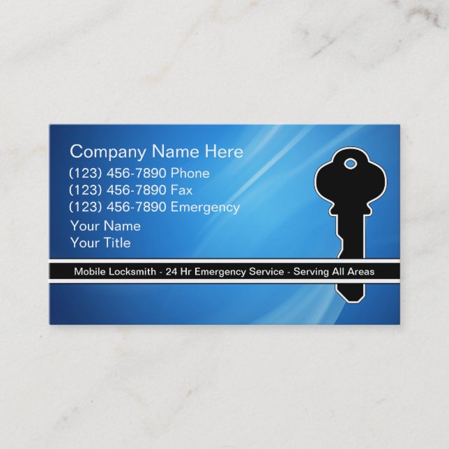 Locksmith Business Cards (Front)