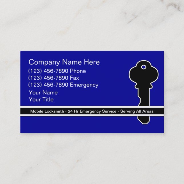 Locksmith Business Cards (Front)
