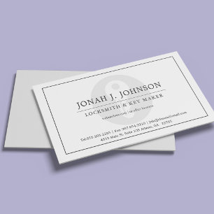 Locksmith & Keymaker Minimal Key Symbol Business Card