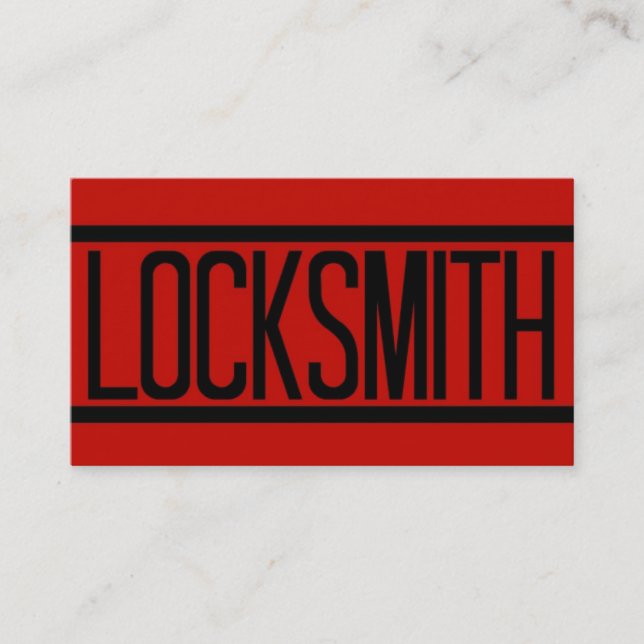 Locksmith Red Business Card (Front)
