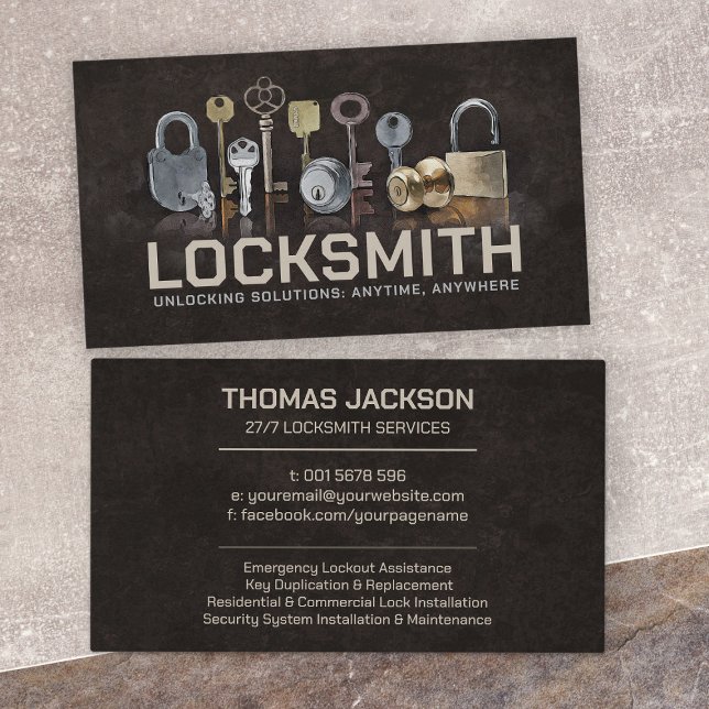Locksmith Services Business Card (Creator Uploaded)