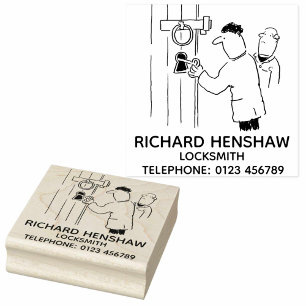 Locksmith Unlocks a Church Door Rubber Stamp