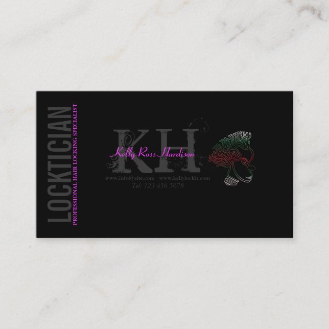 Locktician Hair Locking Specialist Business Card (Front)