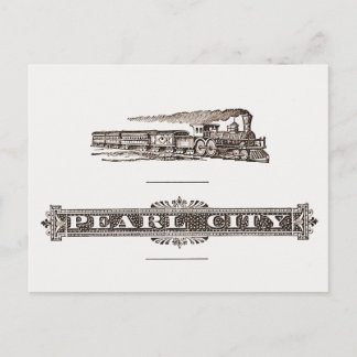 Locomotive and Pearl City Sign, Hawaii 1890 Postcard