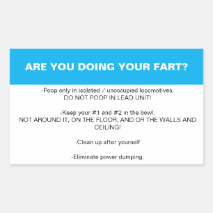 Locomotive bathroom etiquette rectangular sticker