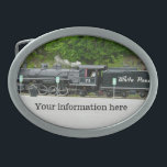 Locomotive Belt Buckle<br><div class="desc">Locomotive Belt Buckle features a picture of an old style railroad steam locomotive train engine along with room for your business, or personal information.</div>