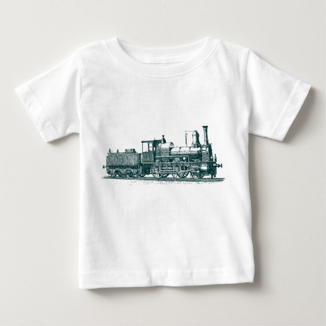 Locomotive - Dark Green Baby T-Shirt (Front)