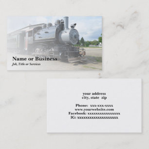 locomotive for a vintage steam train business card