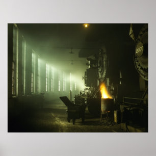 Locomotive Roundhouse Poster